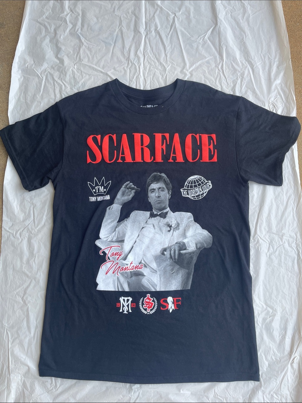 Scarface Tony Montana Graphic T-Shirt - Black & Red
